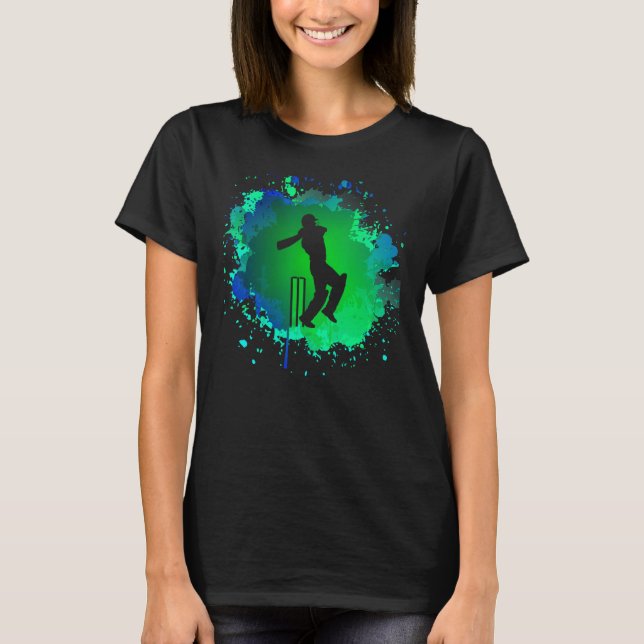 Camiseta Mens Cricket Batsman Tshirt para Cricketer Boys re (Frente)