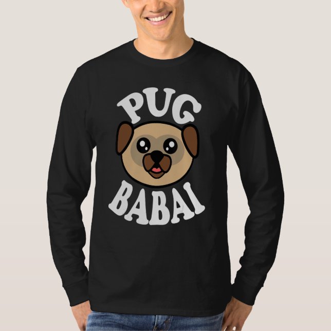 Camiseta Mens Cute Pug Babai (Frente)