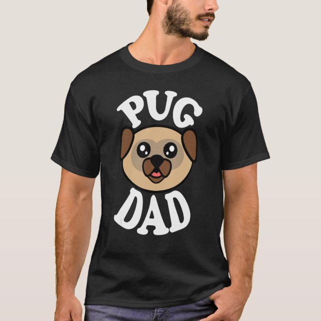 Camiseta Mens Cute Pug Dad (Frente)