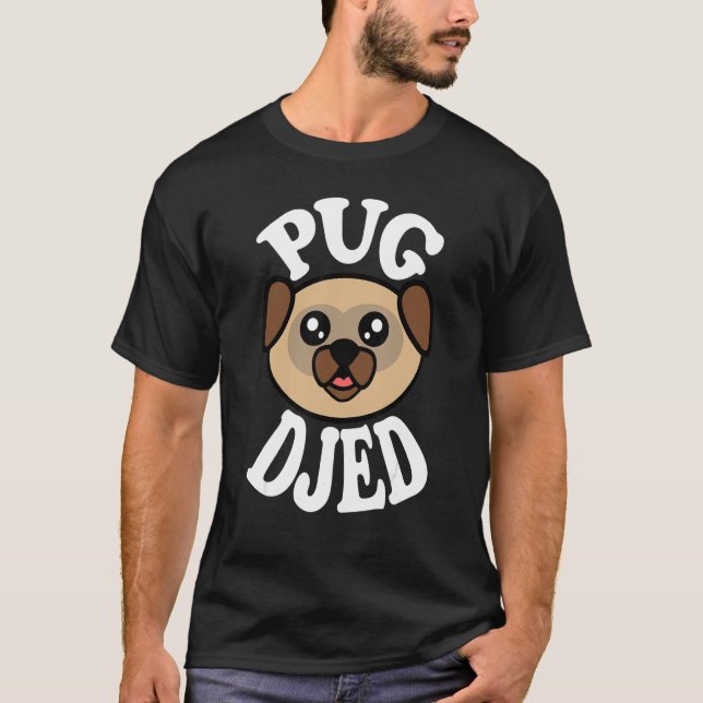 Camiseta Mens Cute Pug Djed (Frente)