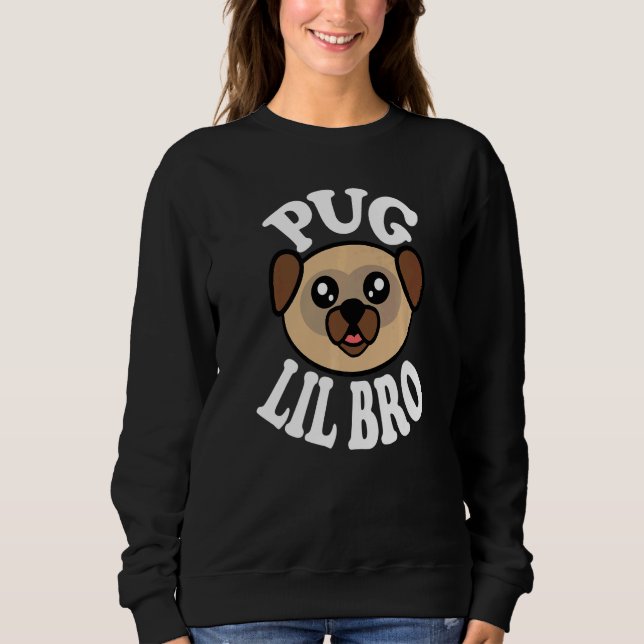 Camiseta Mens Cute Pug Lil Bro   (Frente)