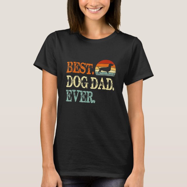 Camiseta Mens Dachshund Melhor Pai De Cachorro Alguma Vez R (Frente)