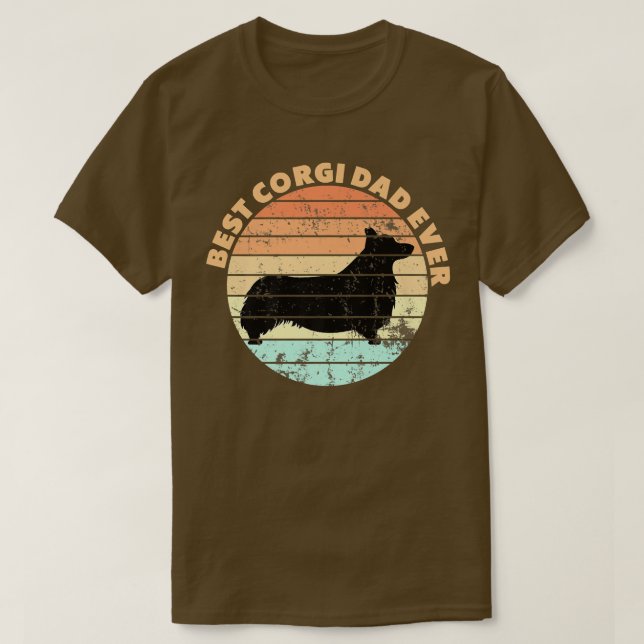 Camiseta Mens Dad Dog Owner Best Corgi Dad Ever Design Funn (Frente do Design)
