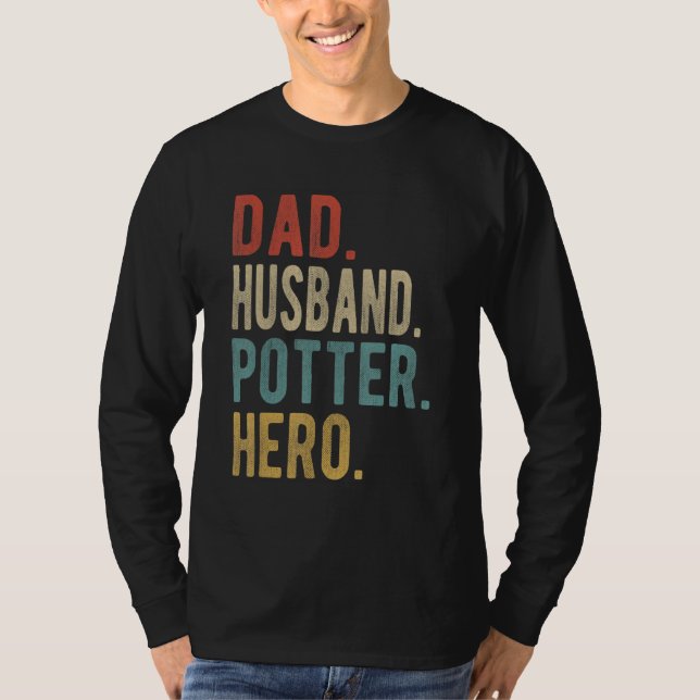 Camiseta Mens Dad Husband Potter Hero (Frente)