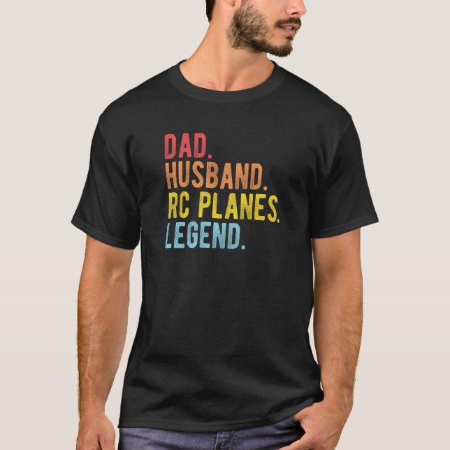 Camiseta Mens Dad Husband RC Planes Legend Radio Controlled (Frente)