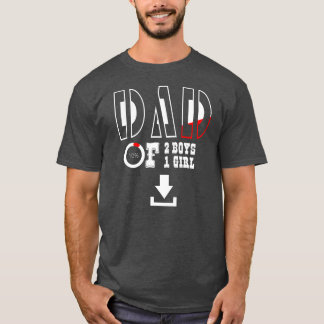Camiseta Mens DAD of 2 Boys 1 girl father or grandpa of 3