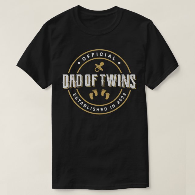 Camiseta Mens Dad of Twins 2022 New Daddy To Be Funny Epect (Frente do Design)