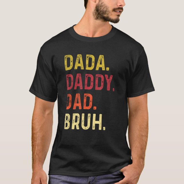 Camiseta Mens Dada Daddy Dad Bruh Family Father s Day Vinta (Frente)