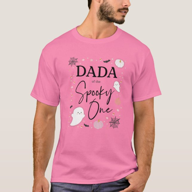 Camiseta Mens Dada Of The Spooky One Girl First Birthday Pi (Frente)