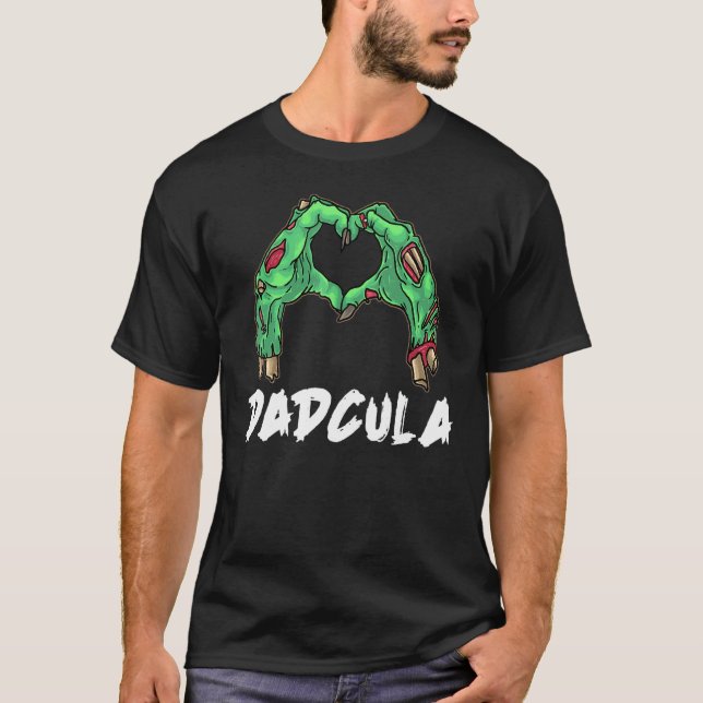 Camiseta Mens Dadcula Lazy Halloween Costume Pun Monster P (Frente)