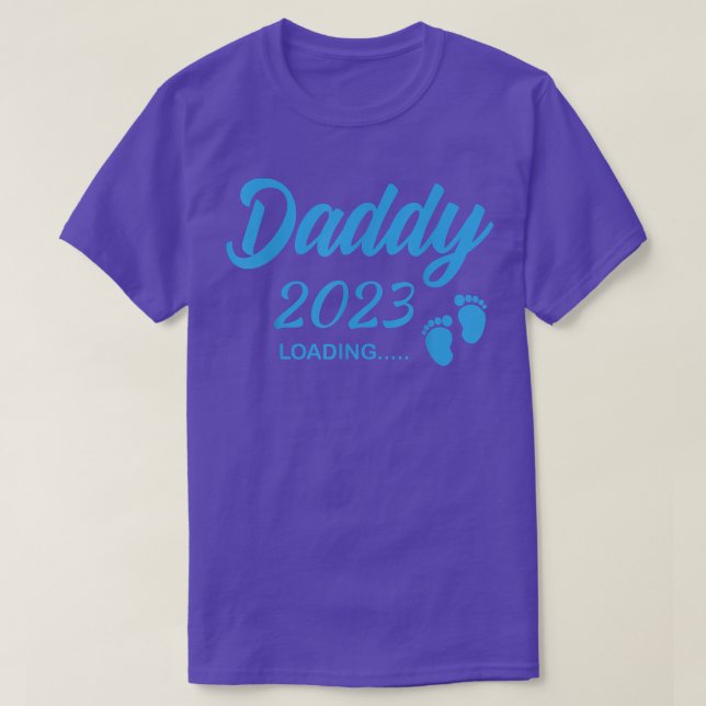 Camiseta Mens Daddy 2023 Loading Pregnancy Announcement Fut (Frente do Design)