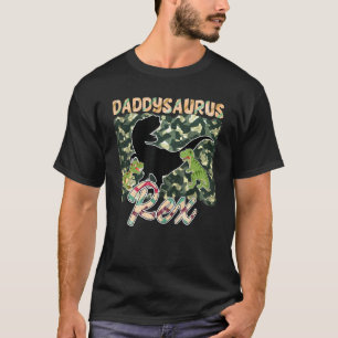 Camiseta Mens Daddysaurus Rex Fundo Camouflage Design