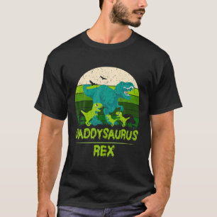 Camiseta Mens Daddysaurus Rex Funny Dinosaur Família Pai