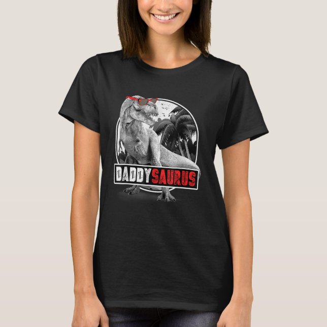 Camiseta Mens Daddysaurus Rex Pai Dinossauro Pai Saurus Fat (Frente)