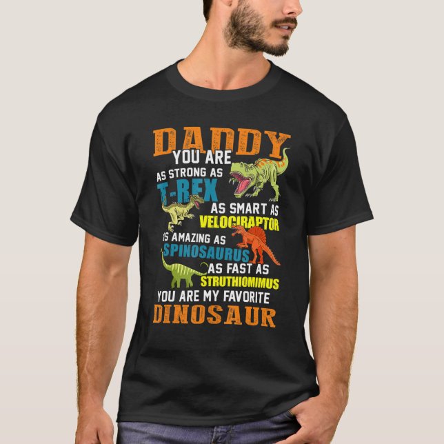 Camiseta Mens Daddysaurus T Rex Dinossaur Pai Saurus Famil (Frente)