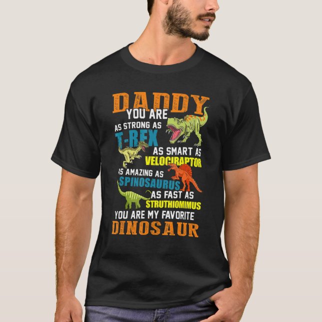 Camiseta Mens Daddysaurus T Rex Dinossaur Pai Saurus Famil (Frente)