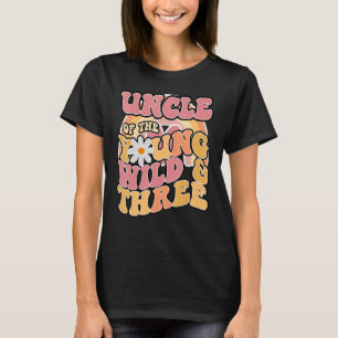 Camiseta Mens Daisy Birthday Tio Young Wild & 3 Boho 3º