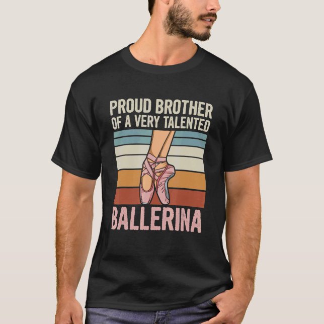 Camiseta Mens Dançando Ballerina Para Um Irmão De Uma Balle (Frente)