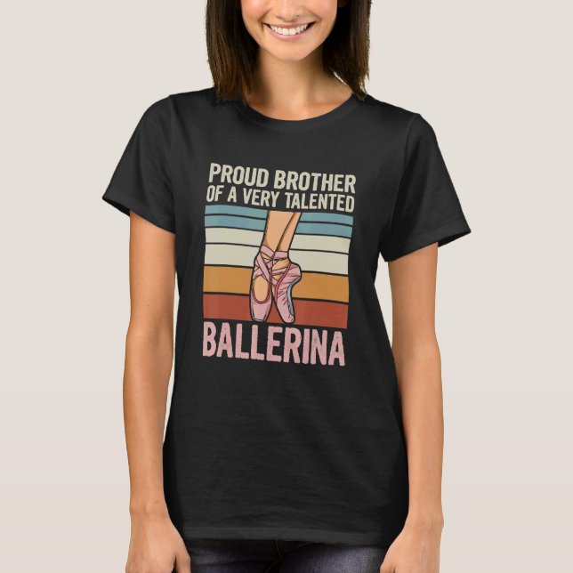 Camiseta Mens Dançando Ballerina Para Um Irmão De Uma Balle (Frente)