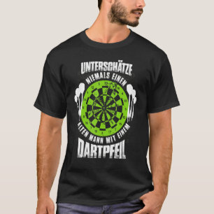 Camiseta Mens Dardos Nunca Subestima Um Velho Com O Dar