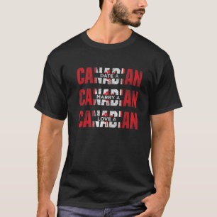 Camiseta Mens Data Um Casado Canadense Um Canadense Ama Uma