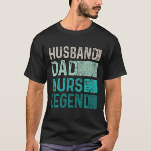Camiseta Mens Day Husband Pai Enfermeira Enfermeira Funny V