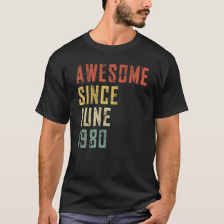 Camiseta Mens De 42 Anos Espetacular Desde Junho De 1980 42