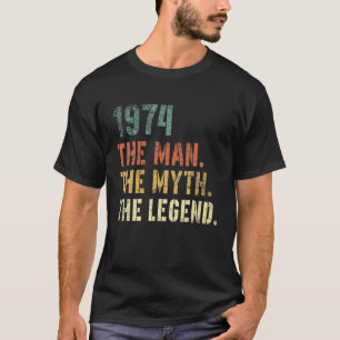 Camiseta Mens De 48 Anos Vintage 1974 O Homem Mito Legenda