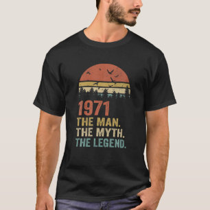 Camiseta Mens De 50 Anos Presentes Vintage 1971 O Homem O M