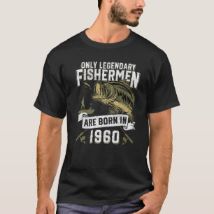 Camiseta Mens De 62 Anos De Idade A Pescar Nascer De Aniver