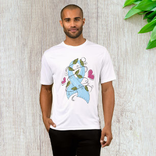 Camiseta Mens de Fita de Consciência Azul Ativos