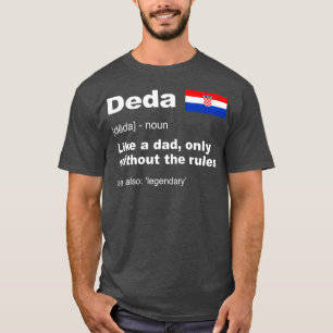 Camiseta Mens Deda Definição Avô Croata Pais