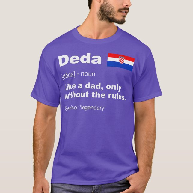 Camiseta Mens Deda Definição Avós Croatas (Frente)