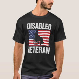 Camiseta Mens Desativado Bandeira Americana Veterana
