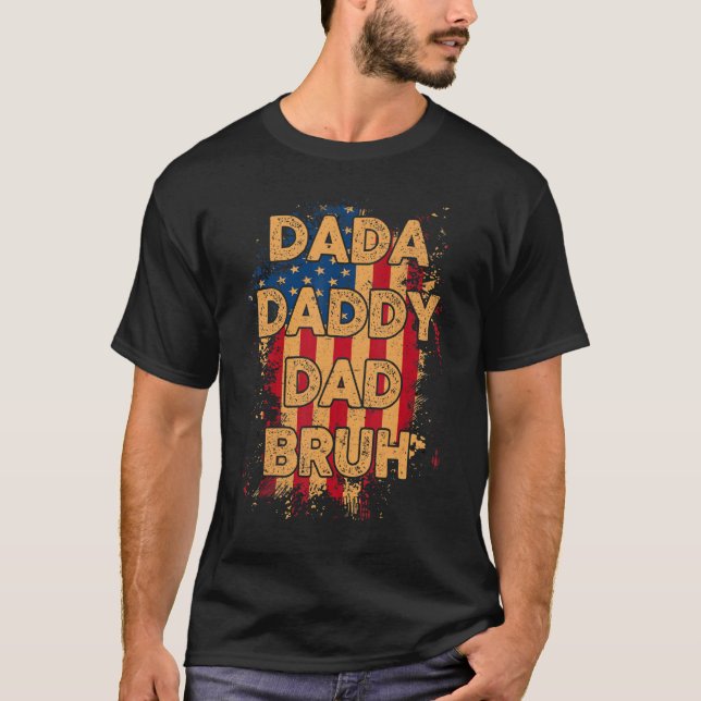 Camiseta Mens Dia de os pais Dada Pai Bruh (Frente)