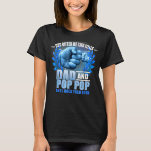 Camiseta Mens Dia de os pais Deus Me Dê Dois Títulos Pai E 