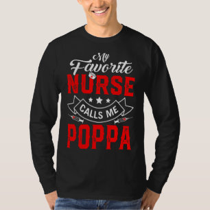 Camiseta Mens Dia de os pais Minha Enfermeira Favorita Me C