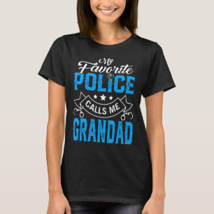 Camiseta Mens Dia de os pais Minha Polícia Favorita Me Cham