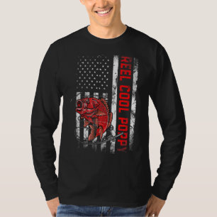 Camiseta Mens Dia de os pais Reel Legal Poppy Fish American