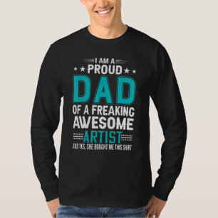 Camiseta Mens Dia de os pais, sou um Pai Artista Orgulhoso