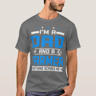 Camiseta Mens Distressed I'm A Dad And A Farmer Funny Fathe