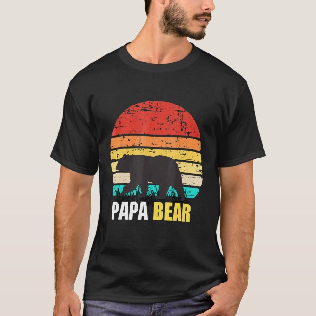 Camiseta Mens Divertimento Papa Bear (Frente)