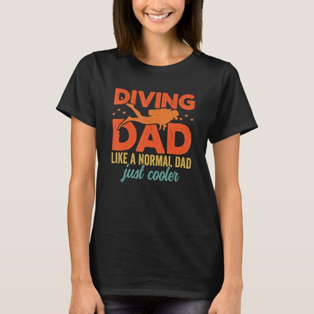 Camiseta Mens Diving Dad Scuba Diver Underwater Snorkeling  (Frente)