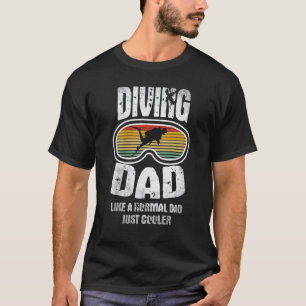 Camiseta Mens Divisores Pai Scuba Diver Scuba Merging Pais 