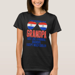 Camiseta Mens do Paraguai Avô no Paraguai Bandeira Óculos d
