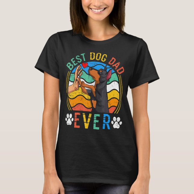 Camiseta Mens Doberman Melhor Pai De Cachorro Nunca Cachorr (Frente)
