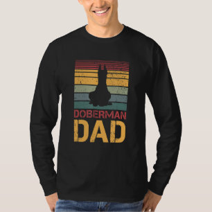 Camiseta Mens Doberman Pai Vintage Cães Cães Paw Doberman A