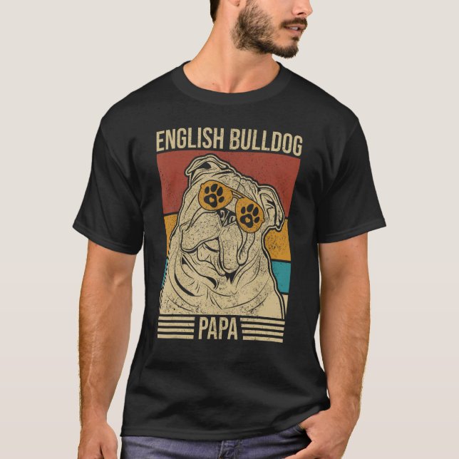 Camiseta Mens Dog Dad Pet Owner Animal  Outfit English Bull (Frente)