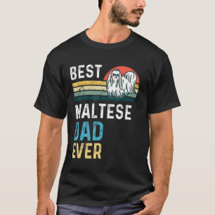Camiseta Mens Dog Vintage Melhor Pai Maltês Já Dia de os pa