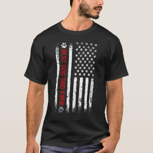 Camiseta Mens Dog Vintage Usa Flag Melhor Pai De Cachorro A